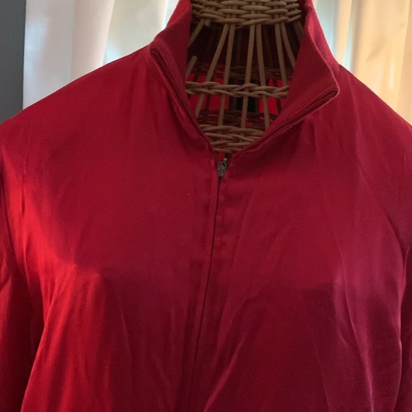 Red silk bomber jacket, size large - Picture 2 of 4